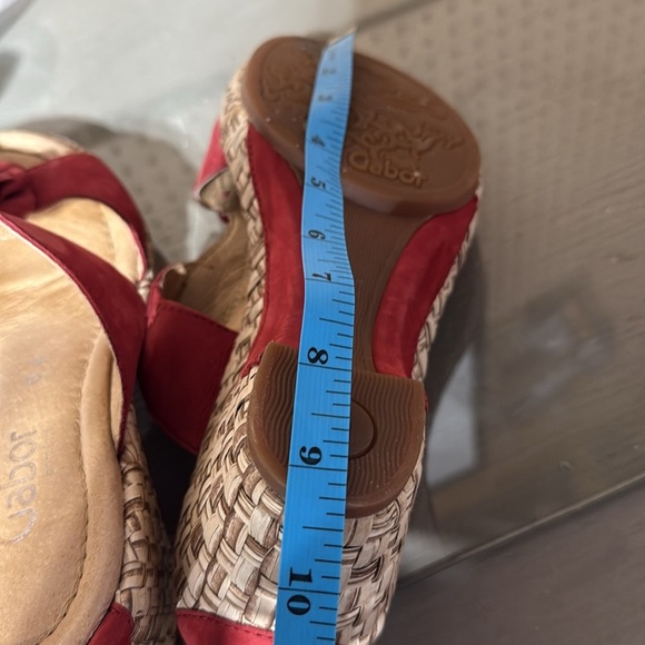 Gabor Red Sandals with Suede Straps and Cork Sole - Picture 10 of 10